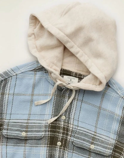 AE Relaxed Fit Hooded Flannel