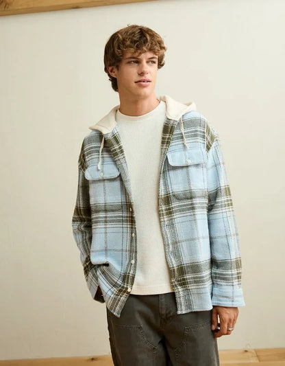 AE Relaxed Fit Hooded Flannel