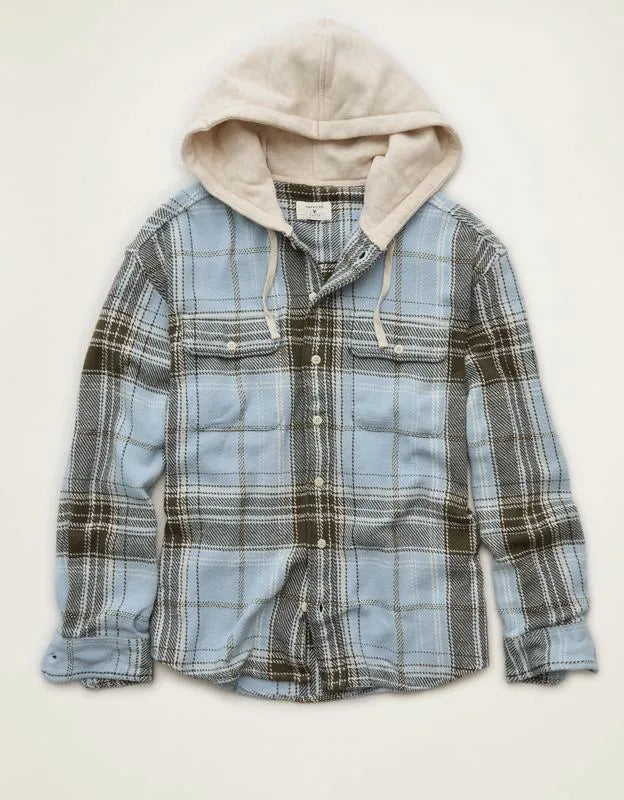 AE Relaxed Fit Hooded Flannel