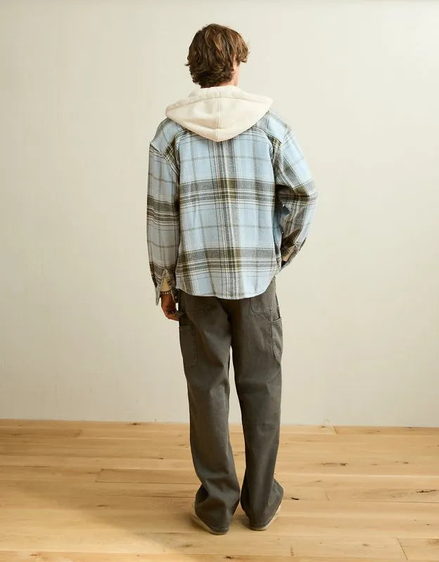 AE Relaxed Fit Hooded Flannel