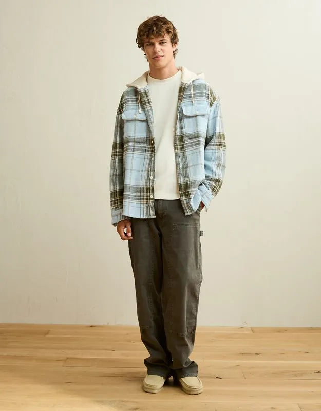 AE Relaxed Fit Hooded Flannel