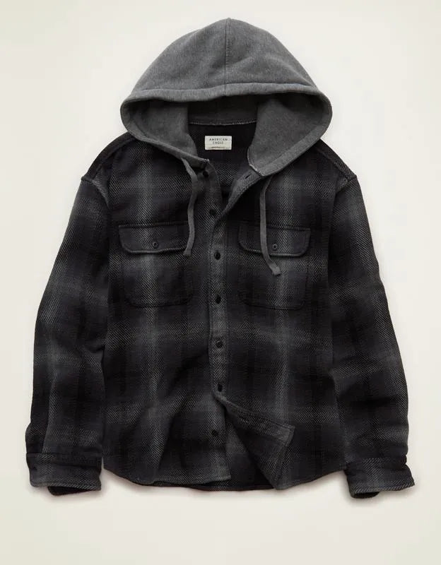AE Relaxed Fit Hooded Flannel