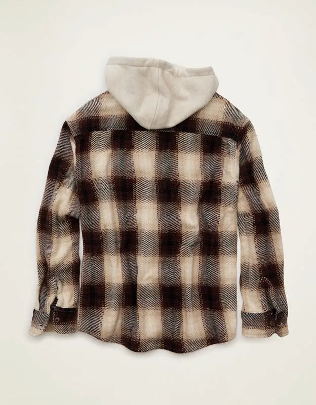 AE Relaxed Fit Hooded Flannel
