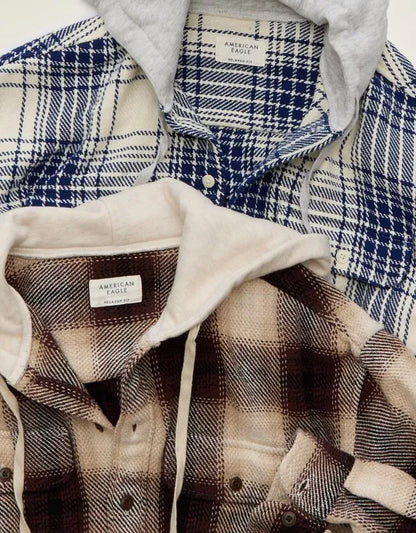 AE Relaxed Fit Hooded Flannel