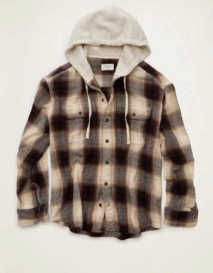 AE Relaxed Fit Hooded Flannel