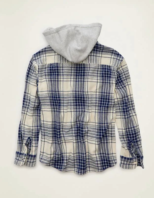 AE Relaxed Fit Hooded Flannel