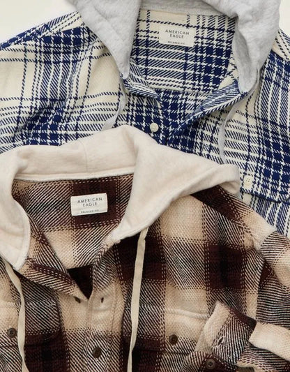 AE Relaxed Fit Hooded Flannel