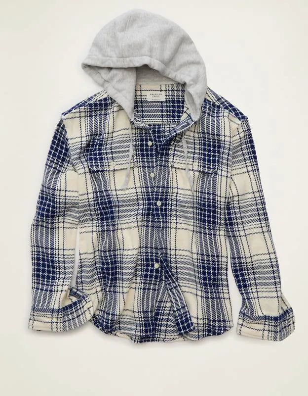 AE Relaxed Fit Hooded Flannel