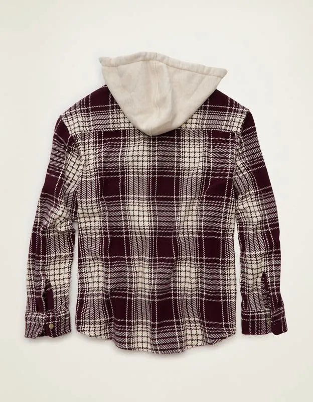 AE Relaxed Fit Hooded Flannel