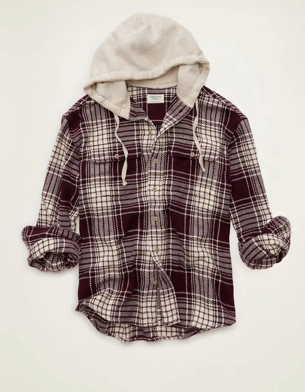 AE Relaxed Fit Hooded Flannel