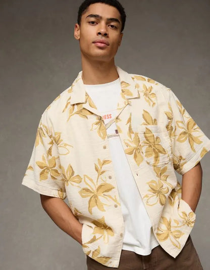 AE Relaxed Fit Short-Sleeve Camp Collar Shirt