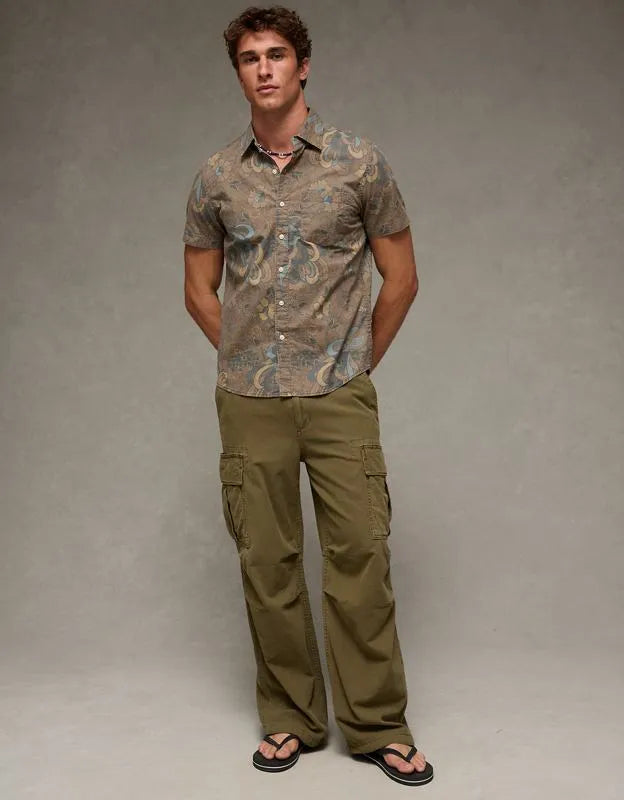 AE Short-Sleeve Button-Up Shirt