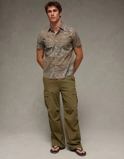 AE Short-Sleeve Button-Up Shirt