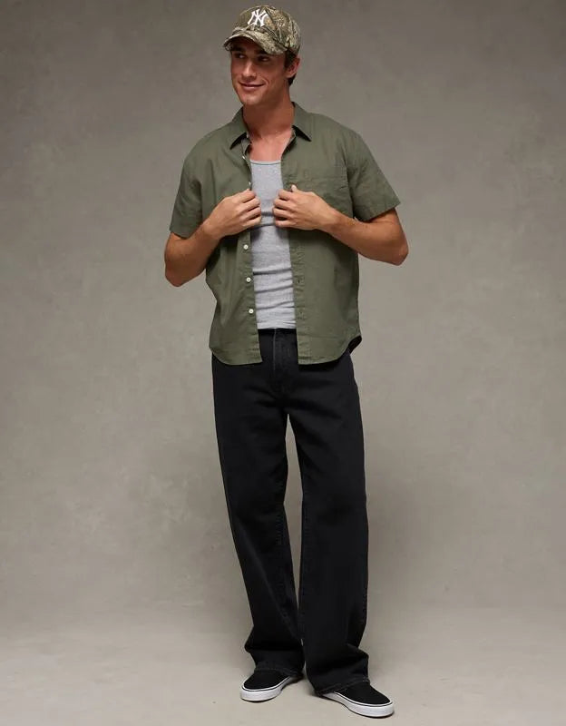 AE Short-Sleeve Button-Up Shirt