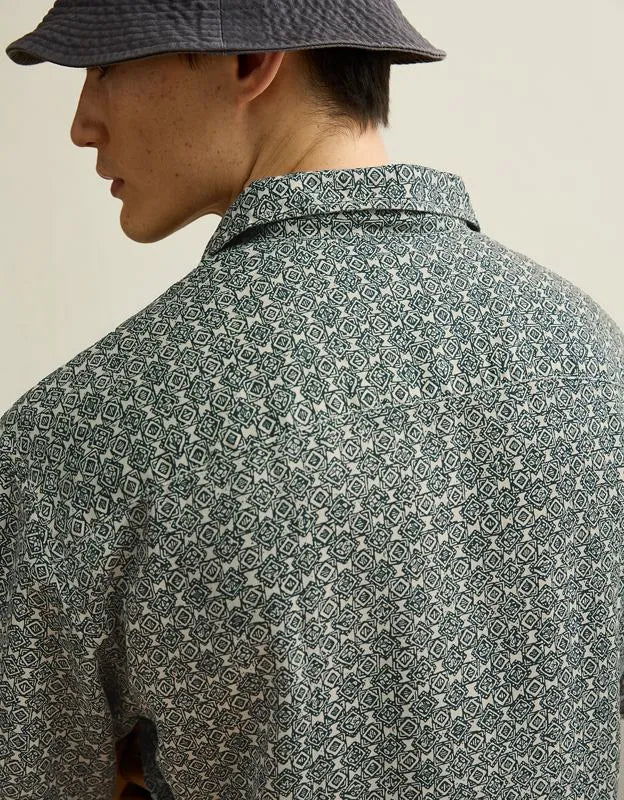 AE Relaxed Fit Camp Collar Button-Up Shirt