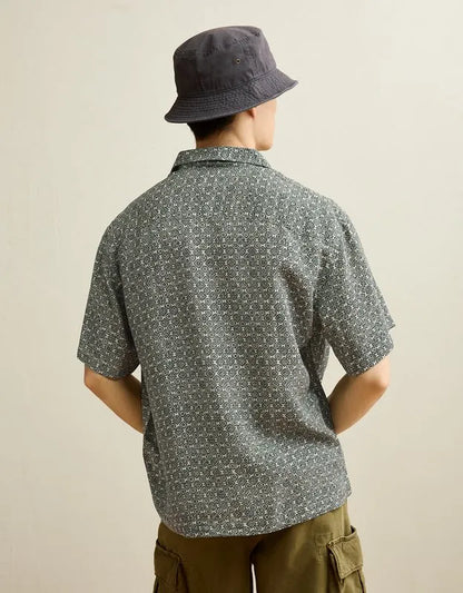 AE Relaxed Fit Camp Collar Button-Up Shirt