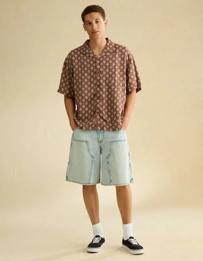 AE Relaxed Fit Camp Collar Button-Up Shirt