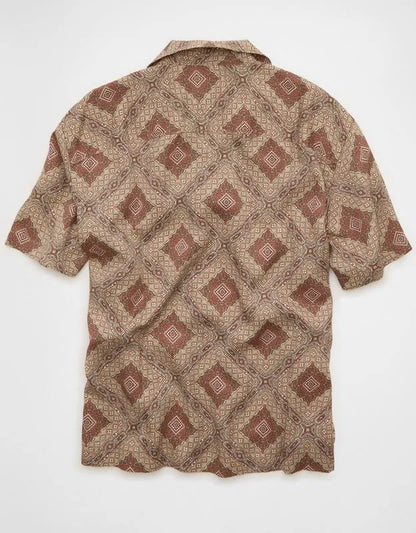 AE Relaxed Fit Camp Collar Button-Up Shirt