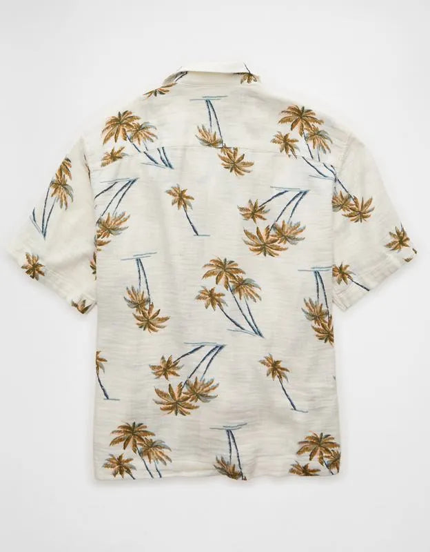 AE Relaxed Short-Sleeve Button-Up Shirt