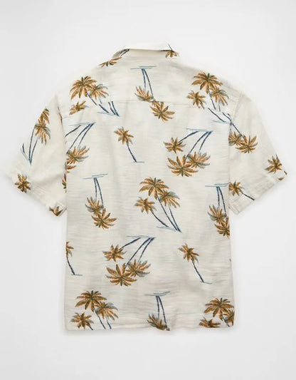 AE Relaxed Short-Sleeve Button-Up Shirt