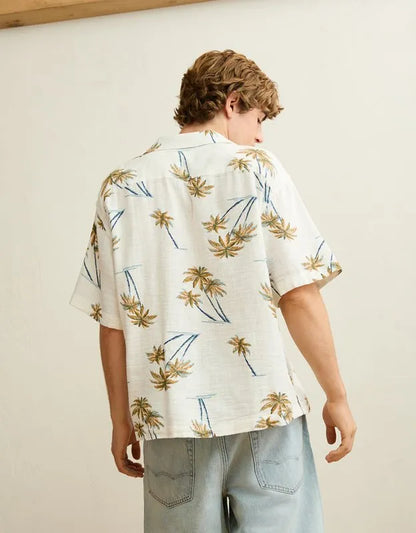AE Relaxed Short-Sleeve Button-Up Shirt