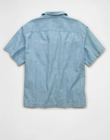 AE Relaxed Fit Camp Collar Button-Up Shirt