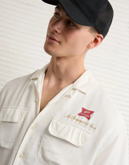 AE Relaxed Miller High Life Button-Up Shirt