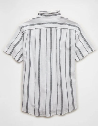 AE Standard Fit Linen-Blend Button-Up Shirt