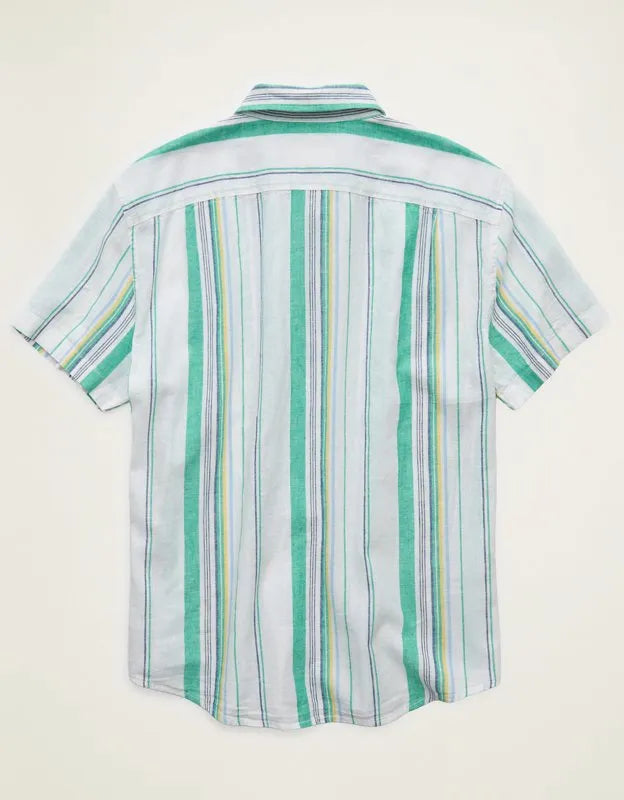 AE Standard Fit Linen-Blend Button-Up Shirt