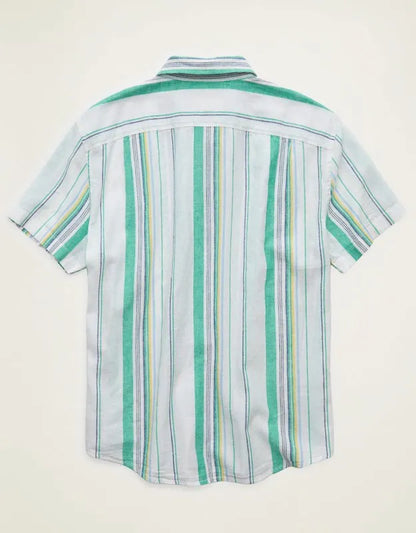 AE Standard Fit Linen-Blend Button-Up Shirt