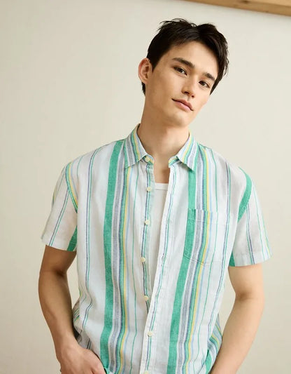 AE Standard Fit Linen-Blend Button-Up Shirt