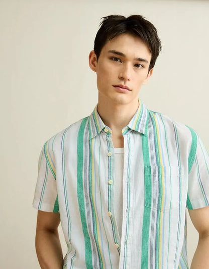 AE Standard Fit Linen-Blend Button-Up Shirt