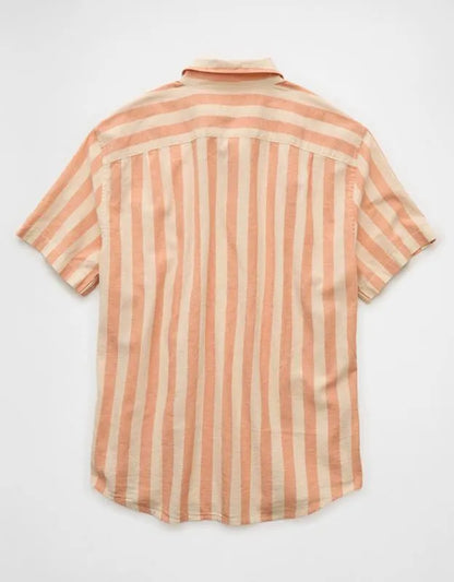 AE Standard Fit Linen-Blend Button-Up Shirt
