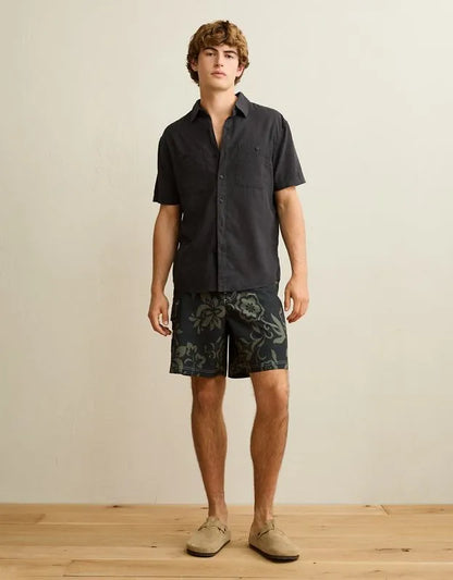 AE Standard Fit Linen-Blend Button-Up Shirt
