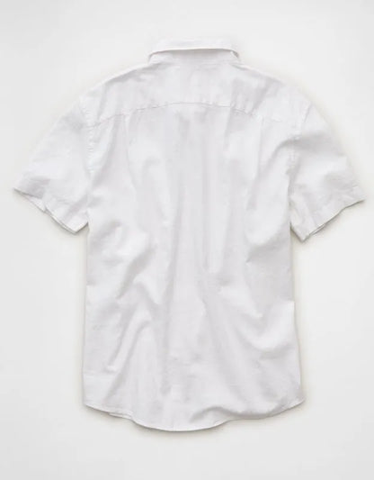 AE Standard Fit Linen-Blend Button-Up Shirt