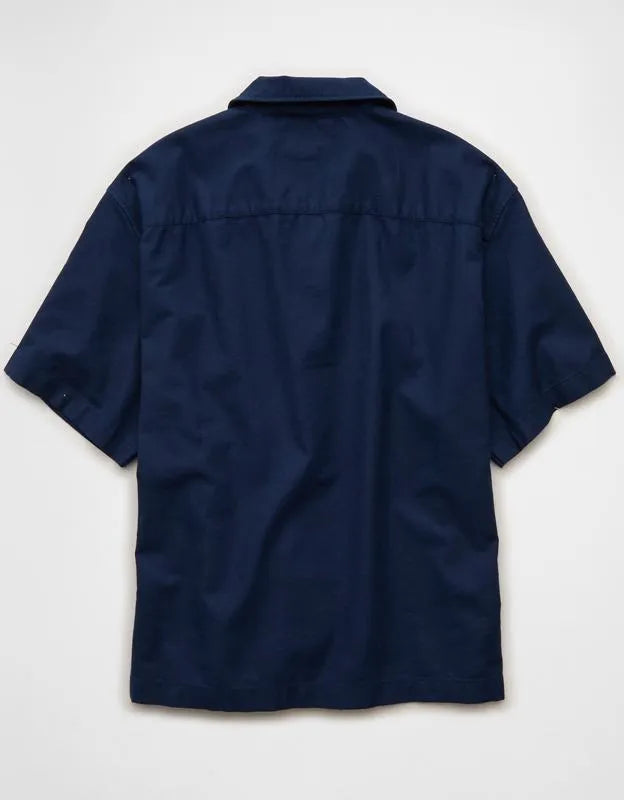 AE Relaxed Coors Light Camp Collar Button-Up Shirt