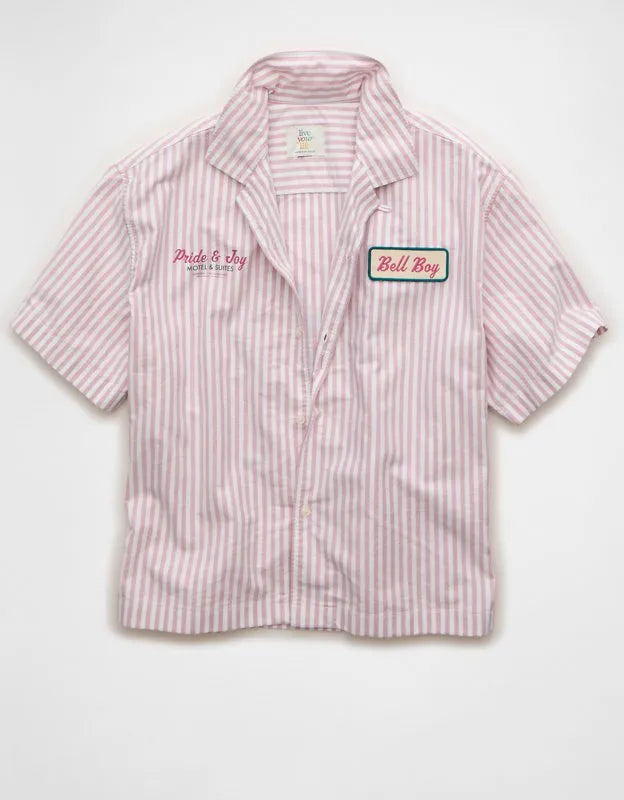 AE Pride Relaxed Fit Oxford Camp Collar Button-Up Shirt