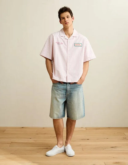 AE Pride Relaxed Fit Oxford Camp Collar Button-Up Shirt