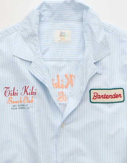 AE Pride Relaxed Fit Oxford Camp Collar Button-Up Shirt