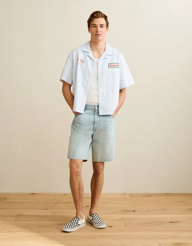 AE Pride Relaxed Fit Oxford Camp Collar Button-Up Shirt