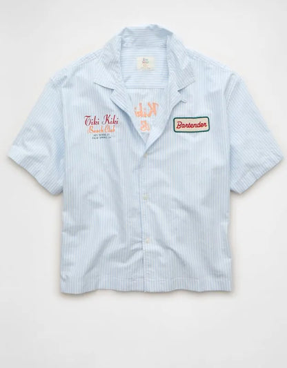 AE Pride Relaxed Fit Oxford Camp Collar Button-Up Shirt