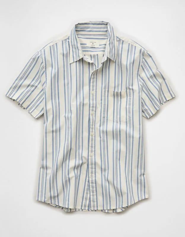 AE Slim Fit Poplin Short-Sleeve Button-Up Shirt