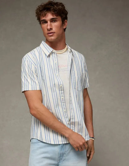 AE Slim Fit Poplin Short-Sleeve Button-Up Shirt