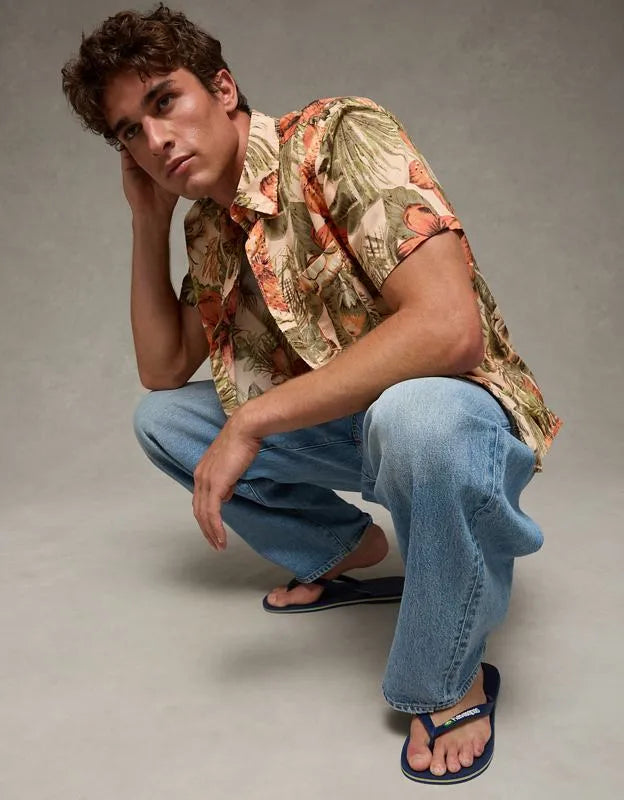 AE Standard Fit Poplin Button-Up Shirt