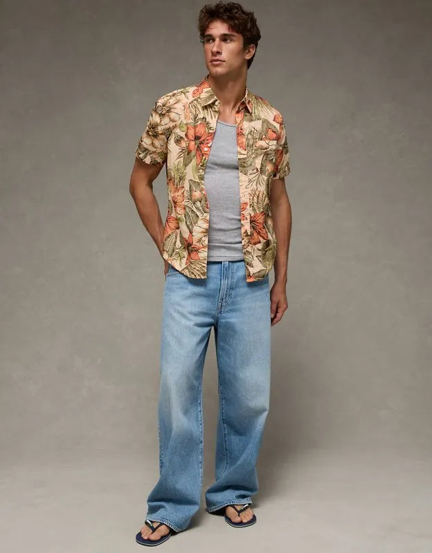 AE Standard Fit Poplin Button-Up Shirt