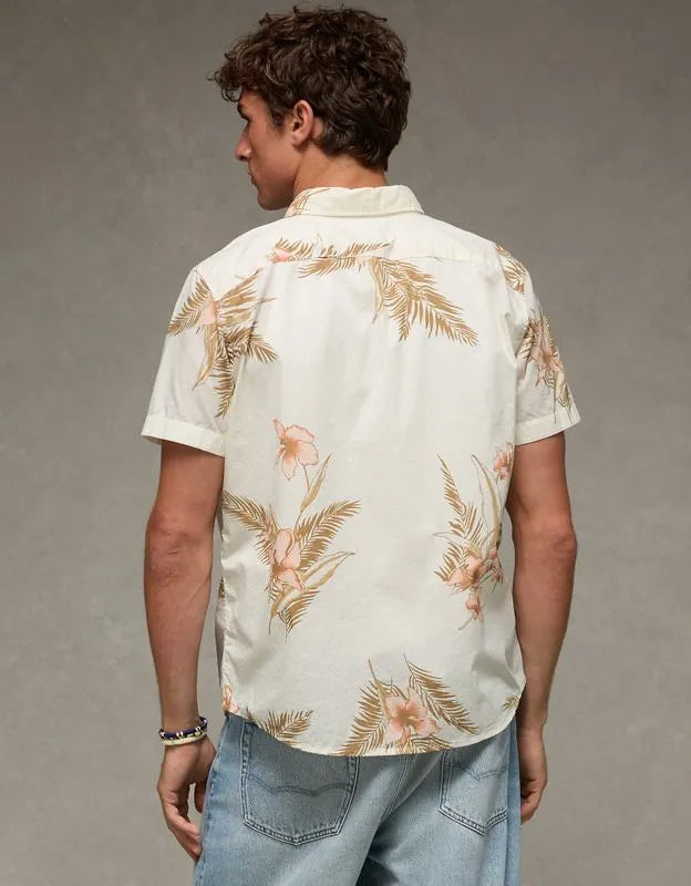 AE Slim Fit Poplin Short-Sleeve Button-Up Shirt