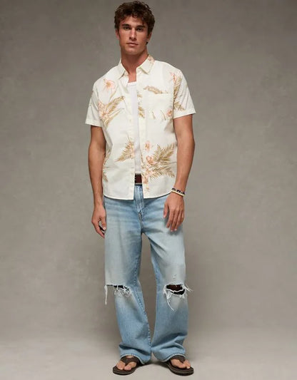 AE Slim Fit Poplin Short-Sleeve Button-Up Shirt