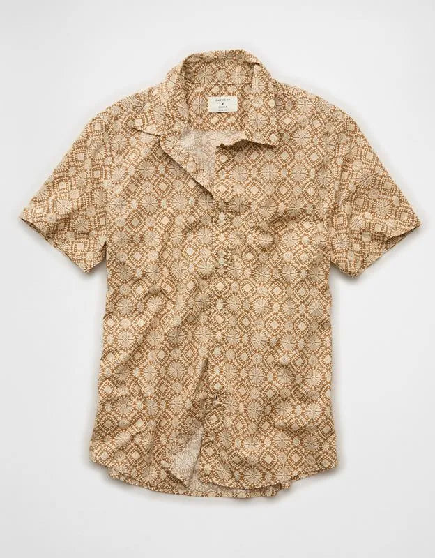AE Slim Fit Poplin Short-Sleeve Button-Up Shirt