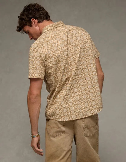AE Slim Fit Poplin Short-Sleeve Button-Up Shirt