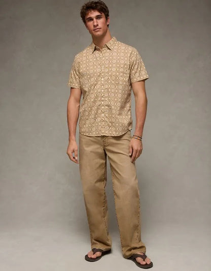AE Slim Fit Poplin Short-Sleeve Button-Up Shirt